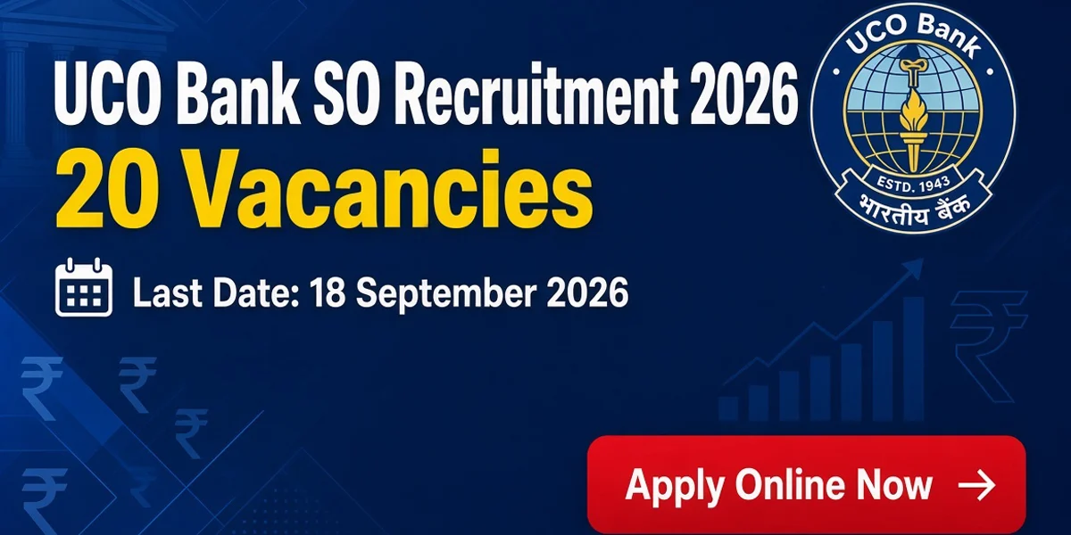 UCO Bank SO Recruitment 2026 - Apply Online